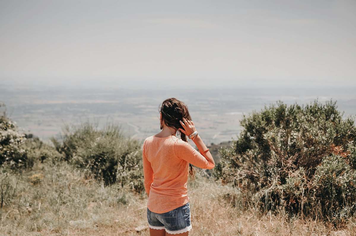 human woman standing on grass field person