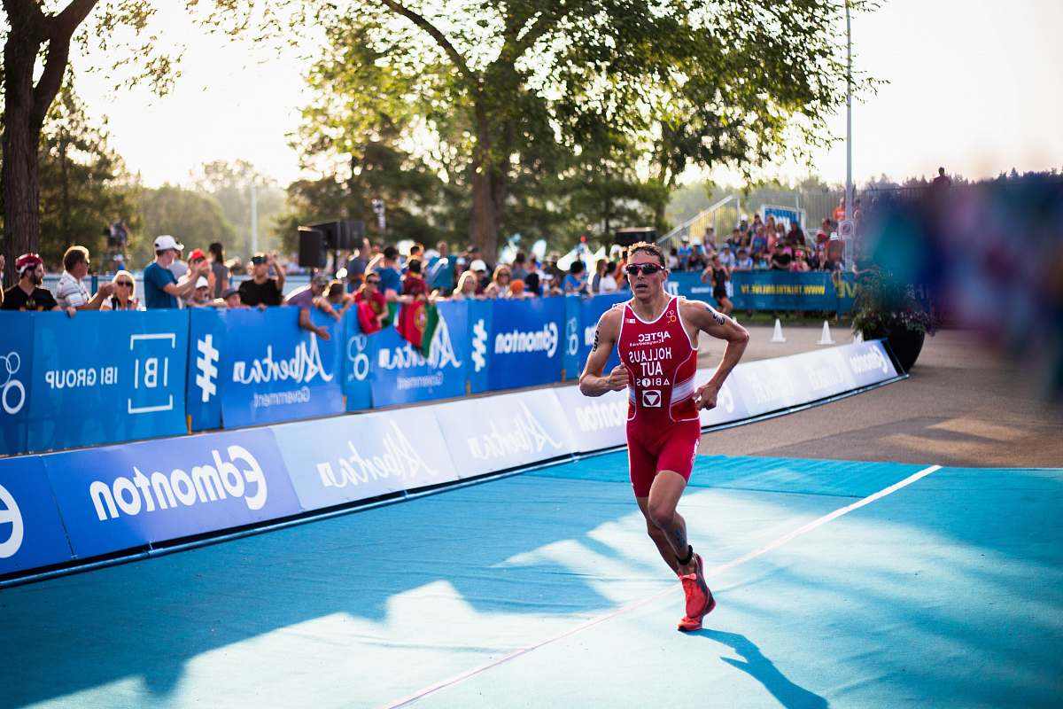 people man in red tank top running human