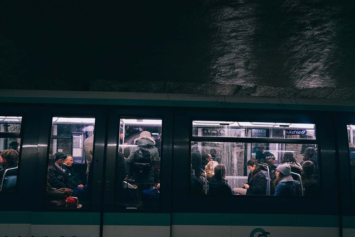 people people inside vehicle during nighttime human