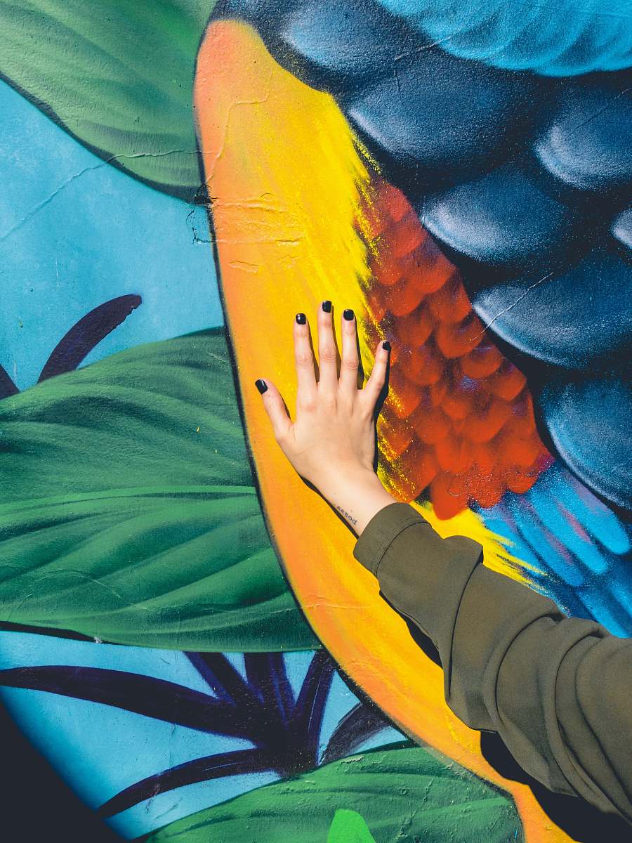 people person hand on painting human