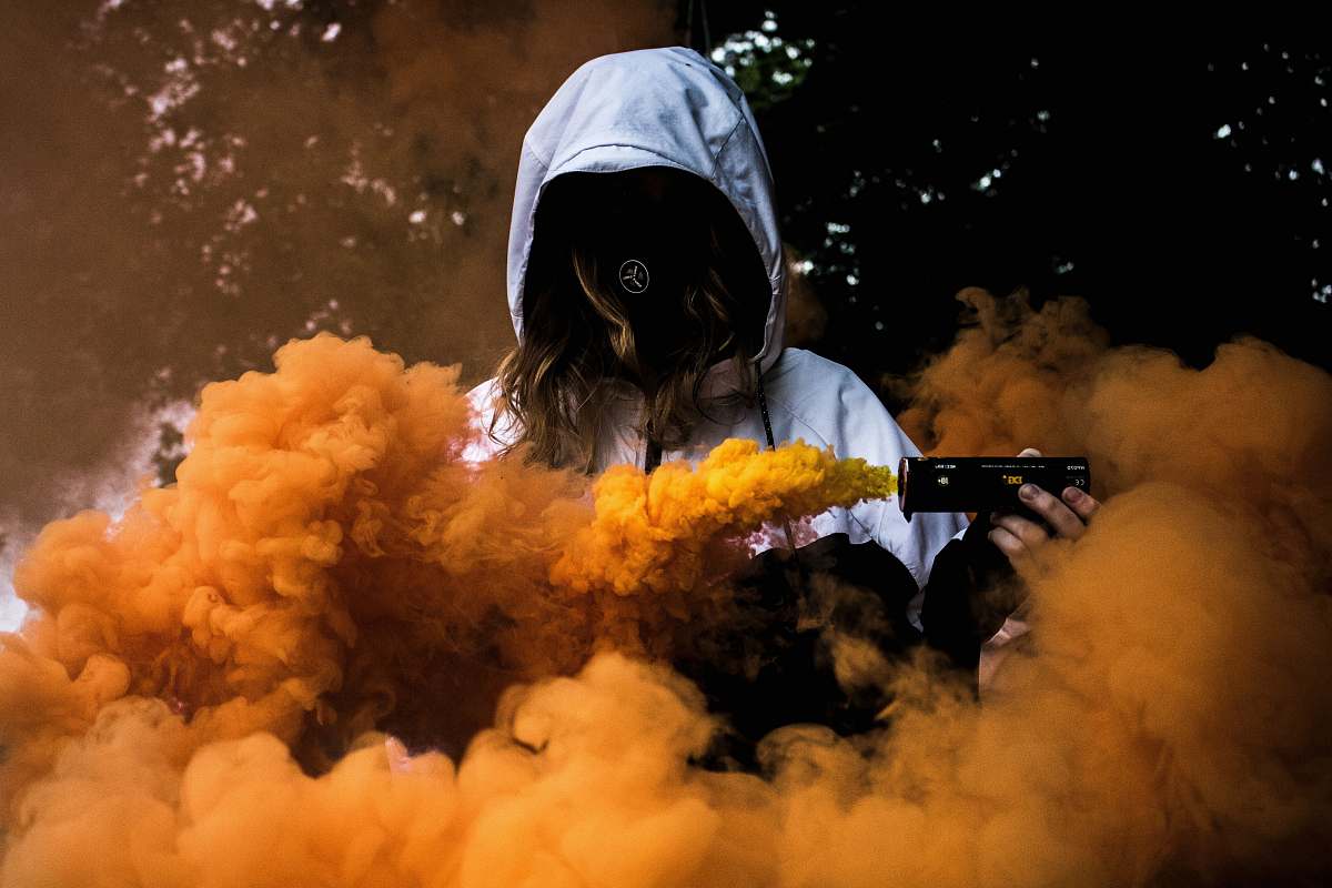 people person holding gas digital wallpaper smoke
