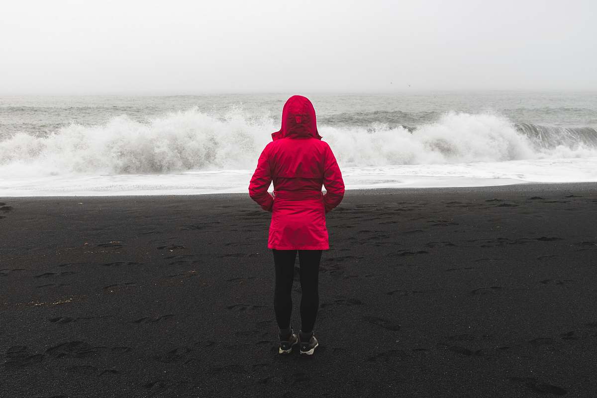 sea person standing on beach human