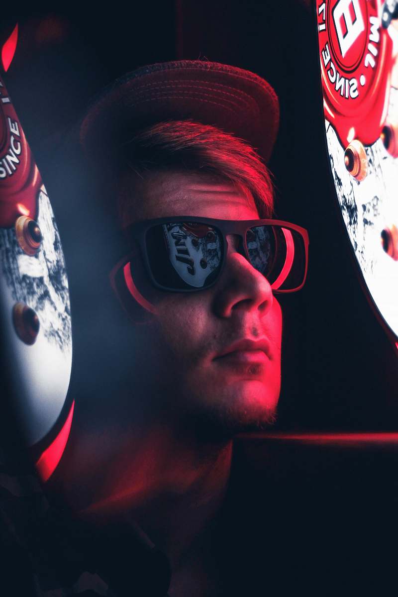 human photo of man in black Wayfarer sunglasses people