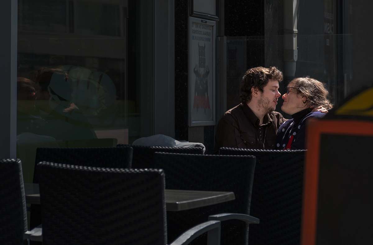 people two men kissing human