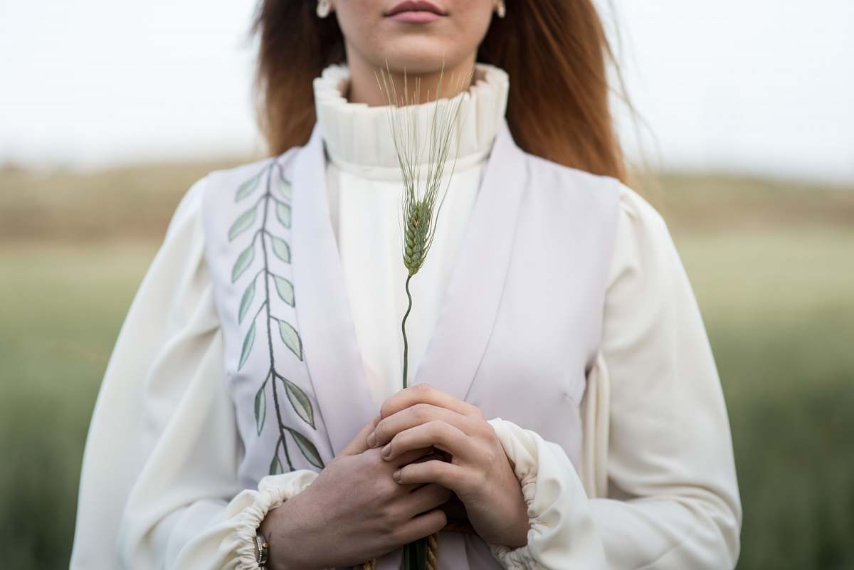 human woman holding leafed plant people