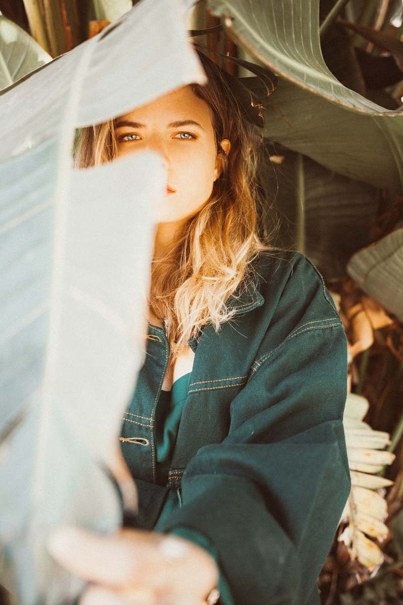 people woman leaning on banana plant human
