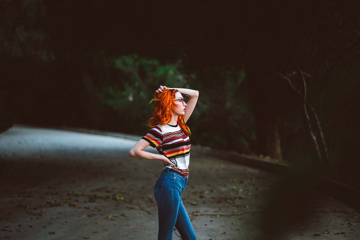 people woman standing on the road human