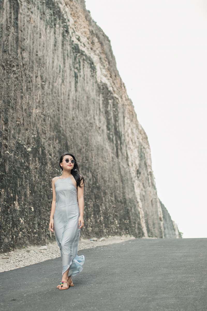 people woman walking downhill human