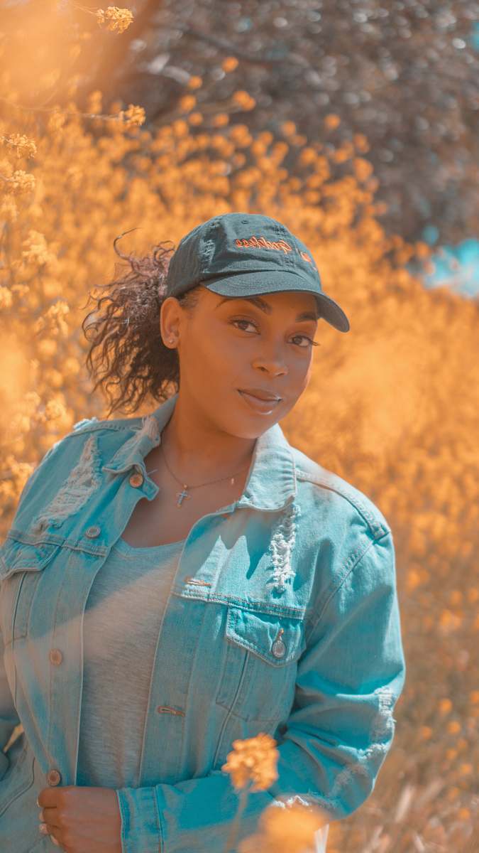 people woman wearing blue cap human