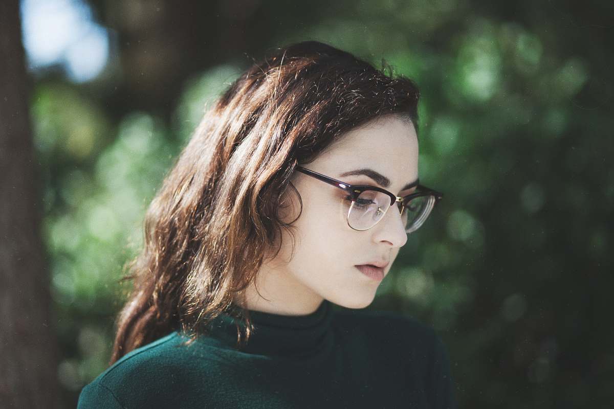 human woman wearing eyeglasses people
