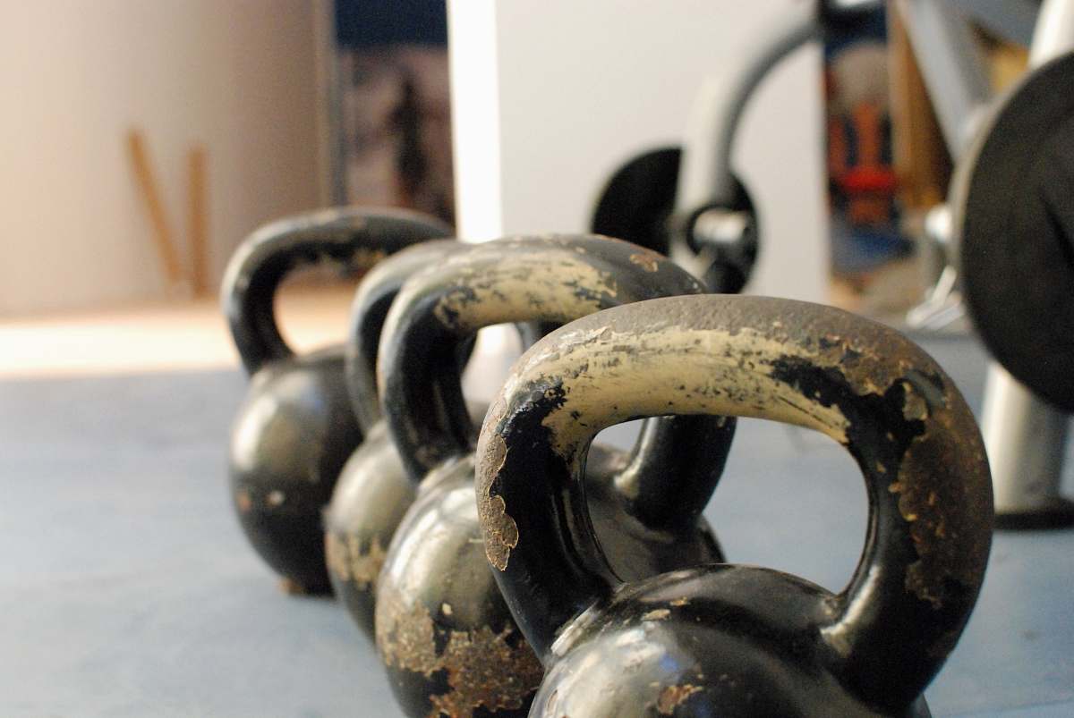 reptile kettle bells on floor snake