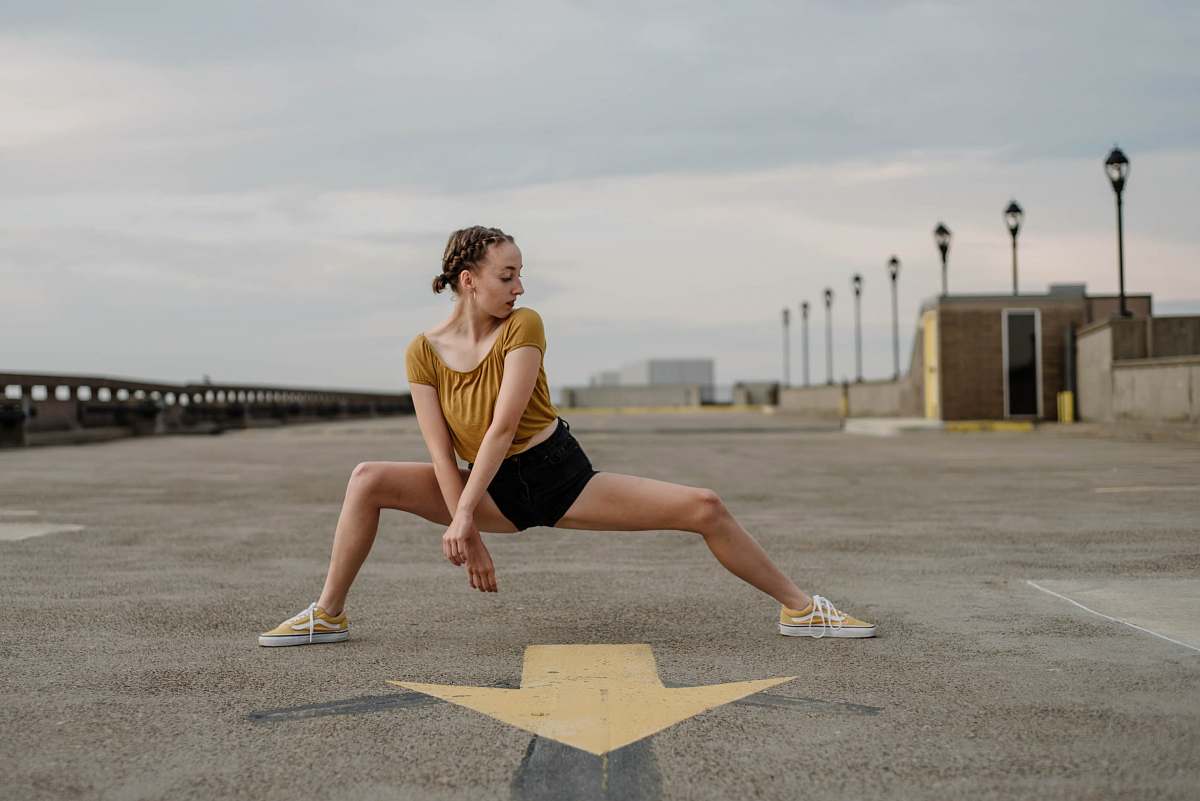 clothing woman taking selfie footwear