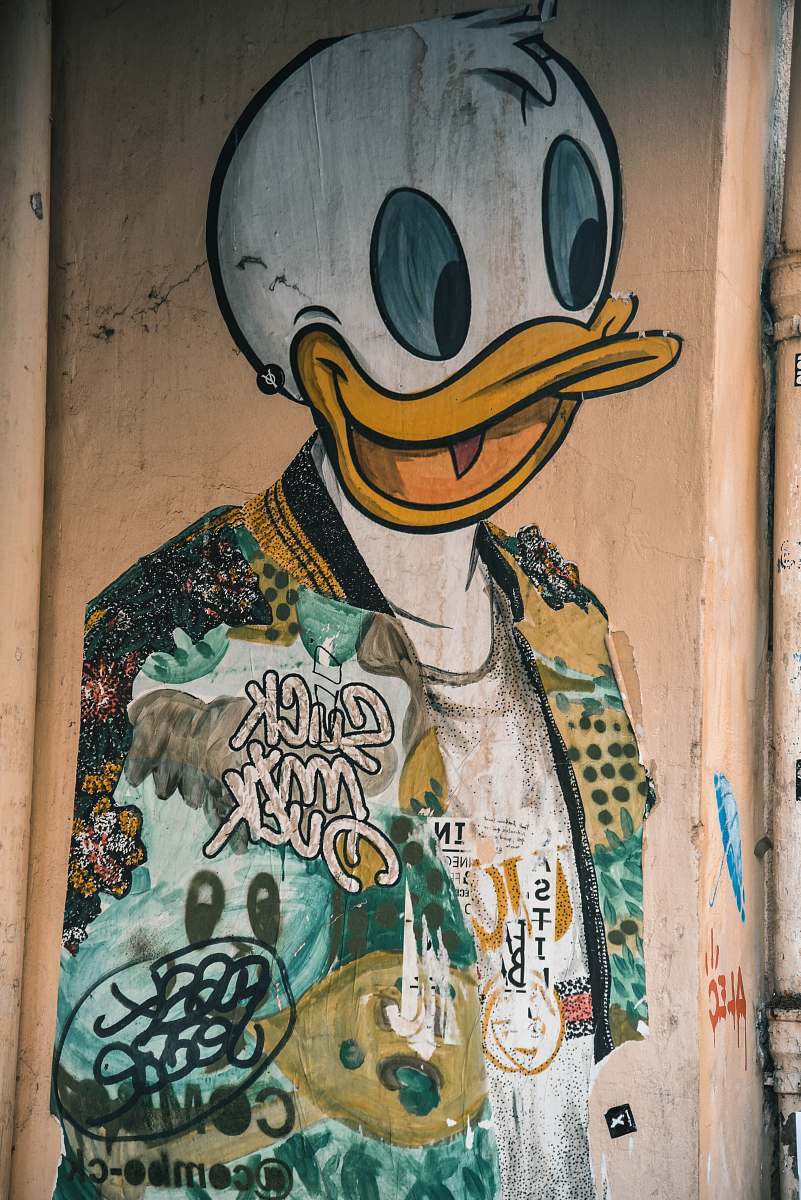 graffiti Donald Duck wall art painting