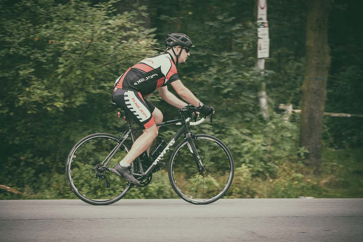 bike cyclist riding bicycle on road transportation