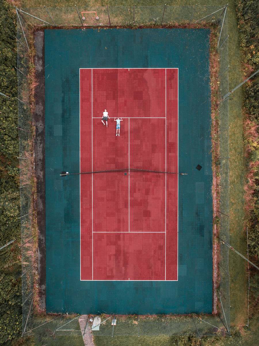 backgrounds two person lying on tennis court wallpapers
