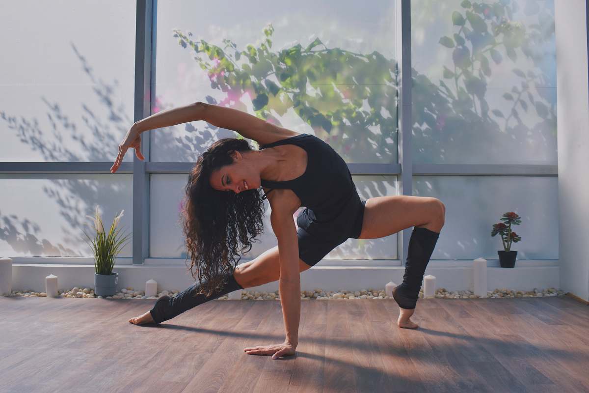 person woman doing yoga human