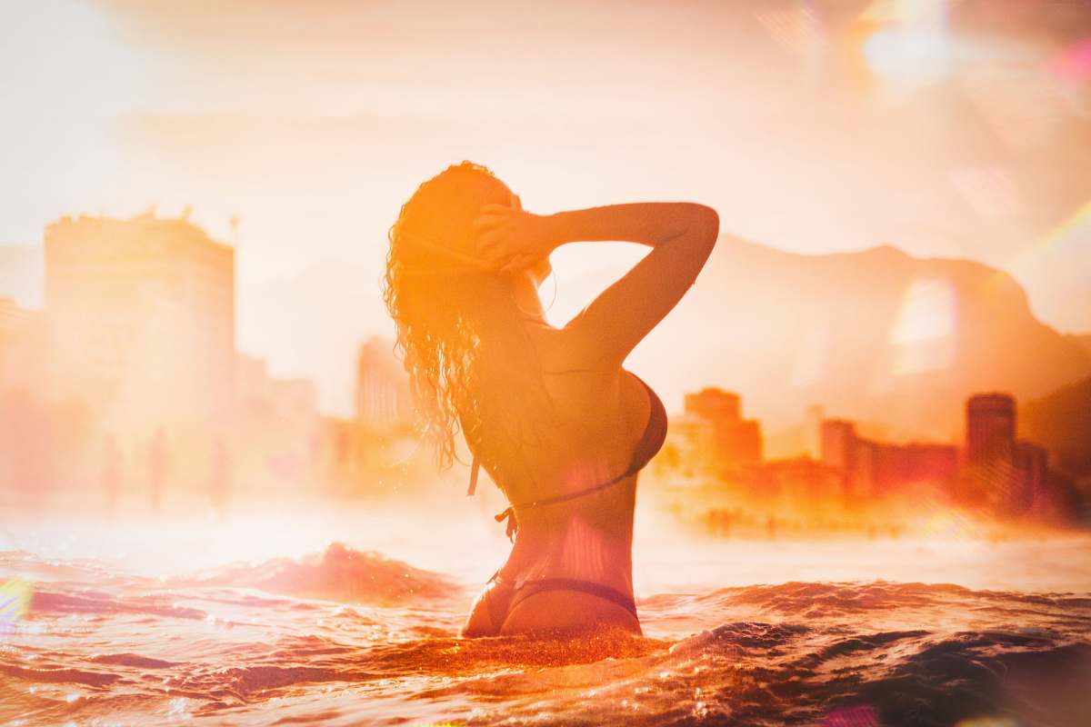 exercise woman in black bikini top sports