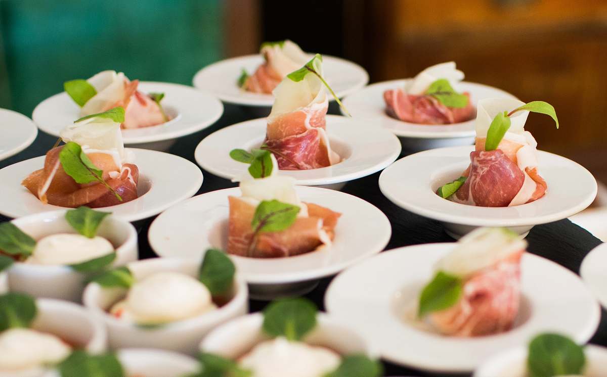 catering sushi on top of plates plate