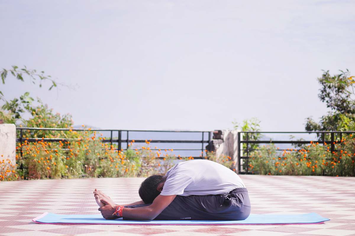 person man flexing his body exercise