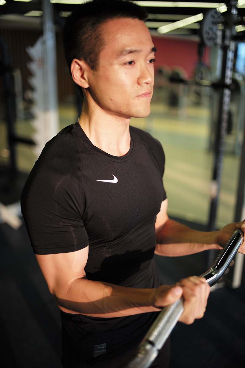 person man in black top sports