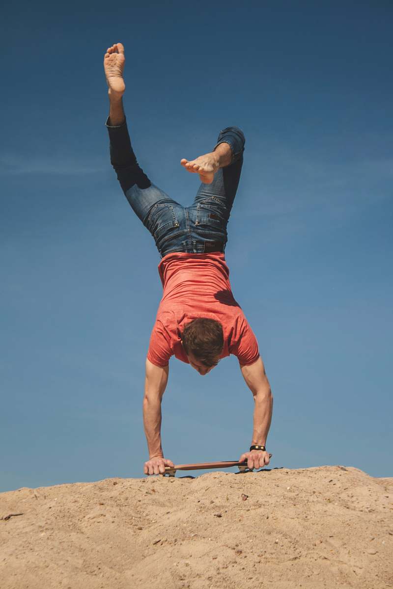 person man standing with two hands adventure