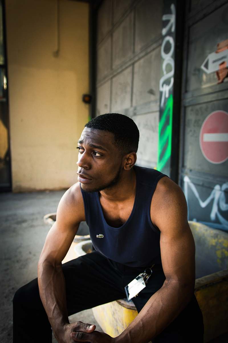 person man wearing blue tank top sport