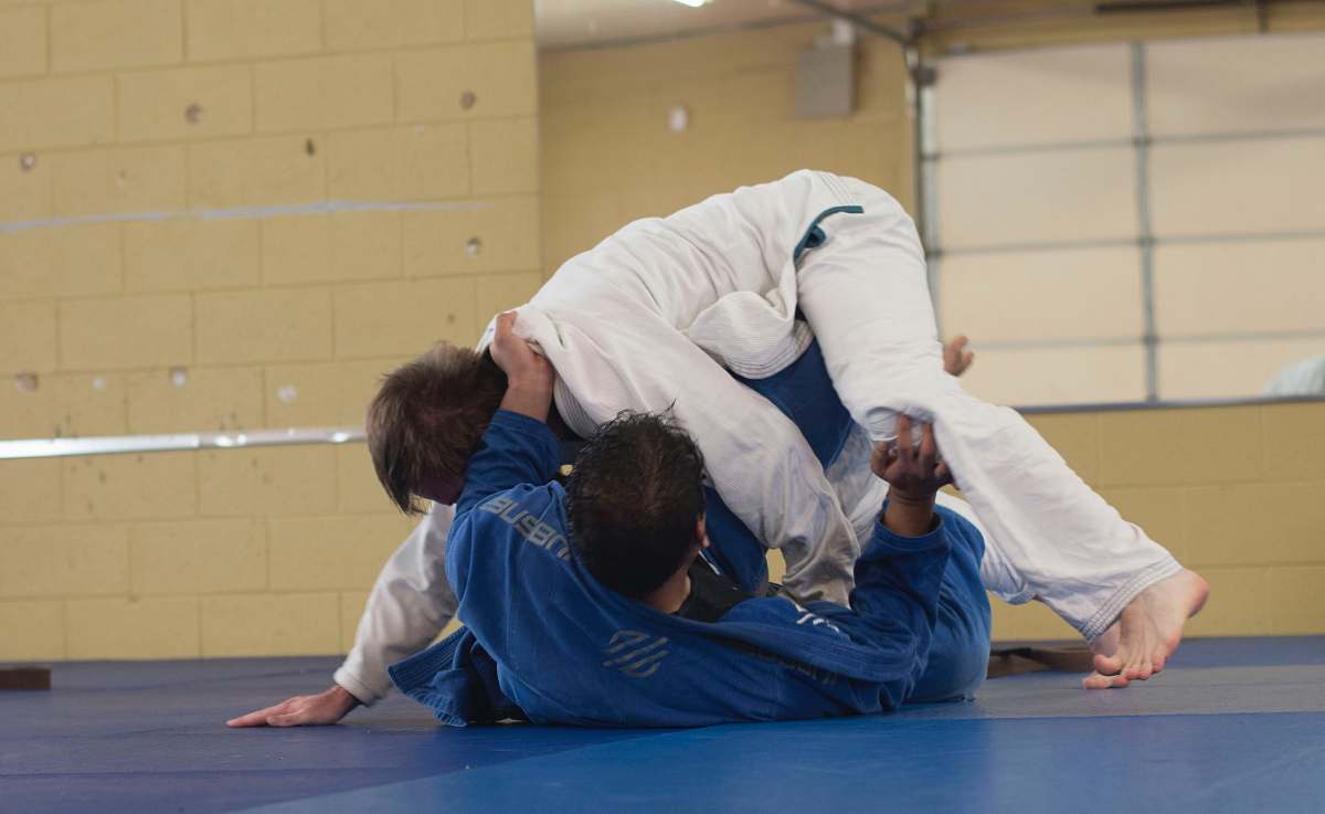 judo photo of two man wearing Taekwondo suit martial arts