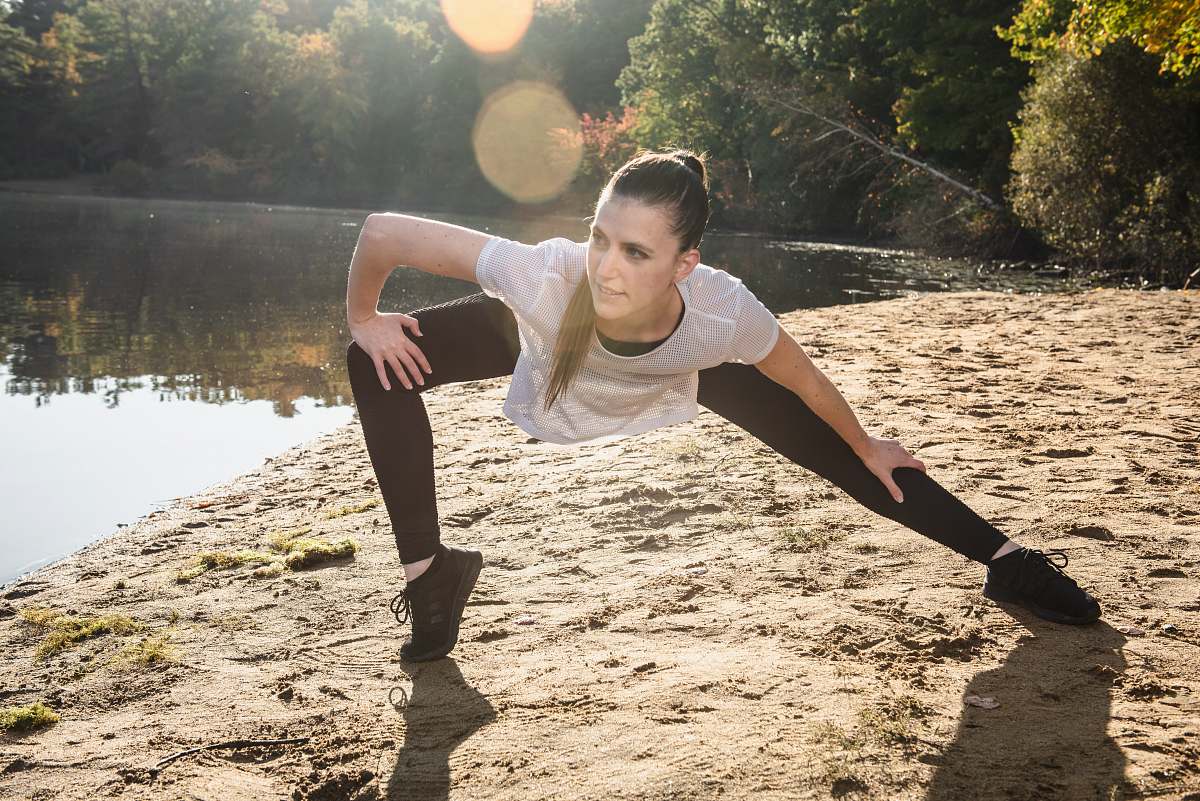 person woman at lake apparel