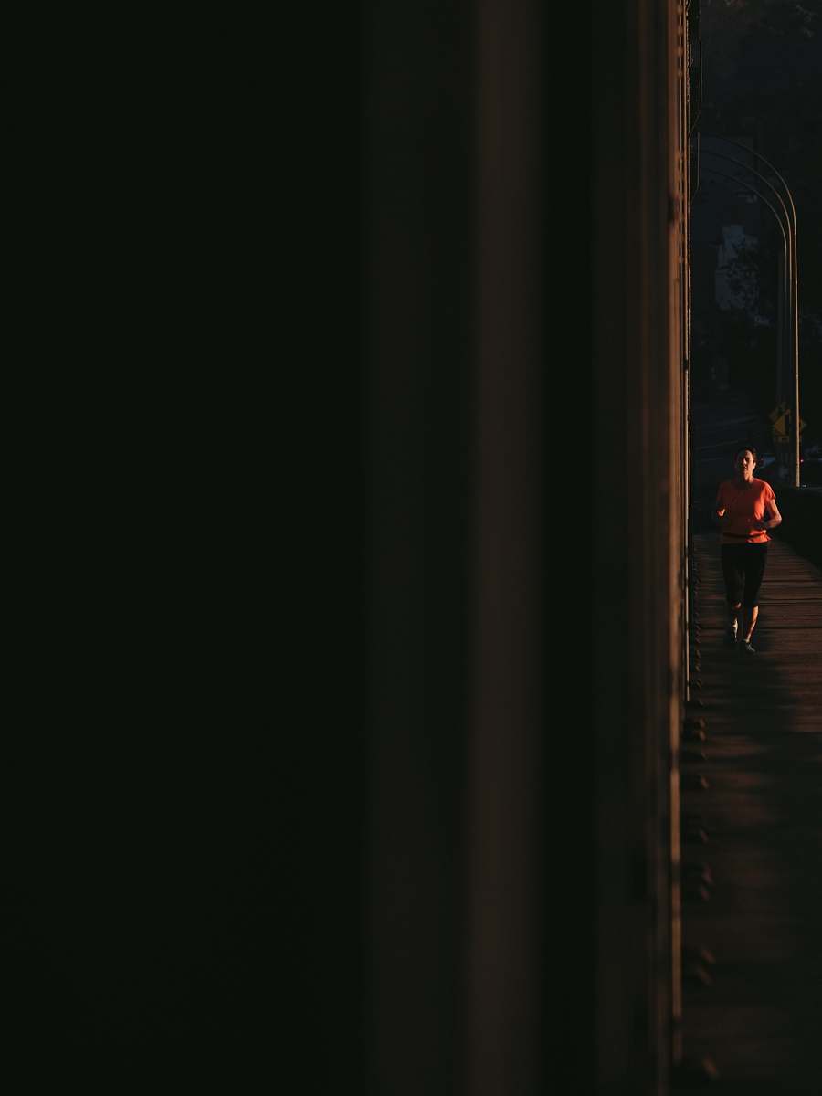 person woman near wall exercise