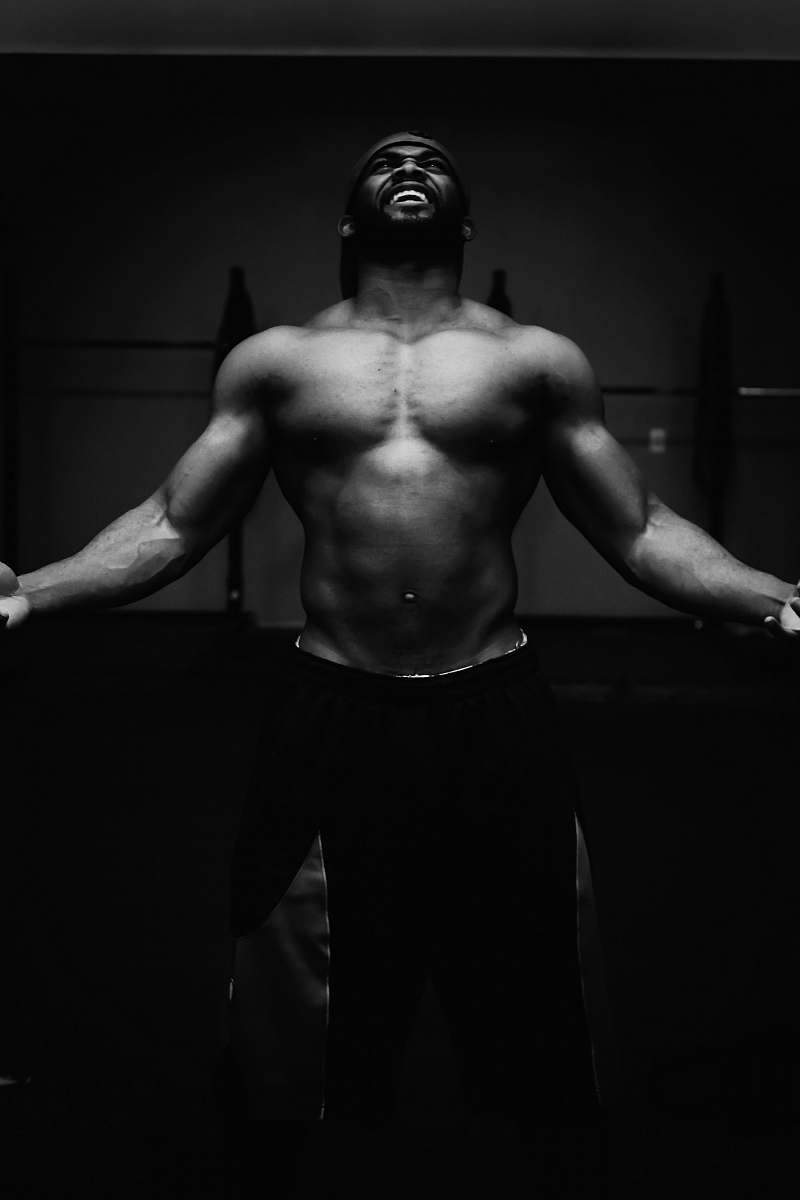 human man wears black bottoms black-and-white