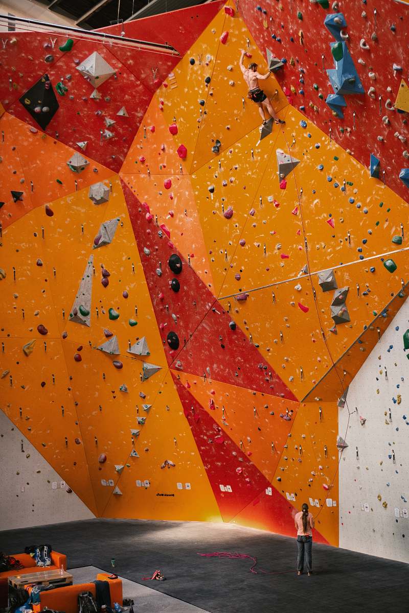 outdoors orange and red wall climbing climbing