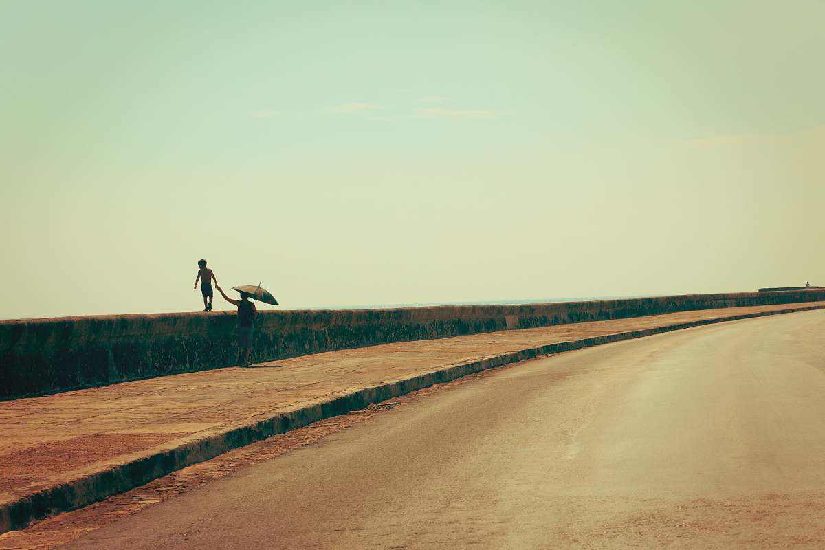 human two person by the wall outdoors