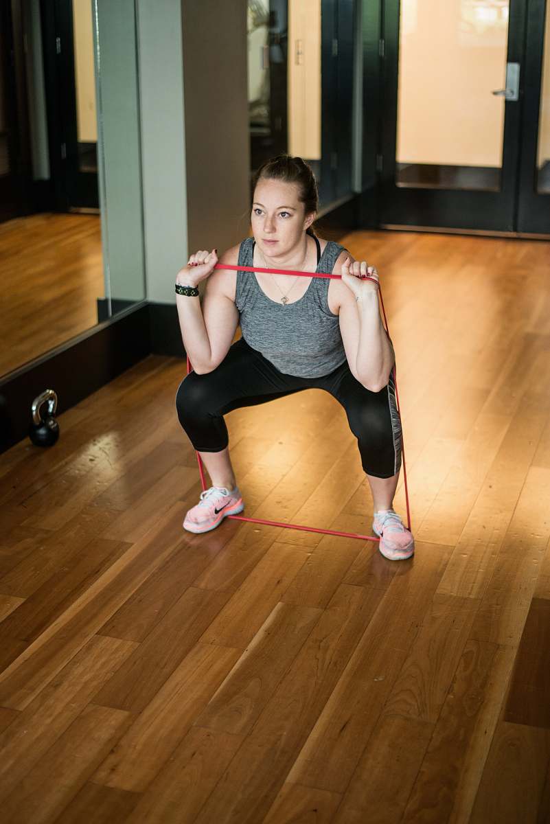 human woman exercising flooring