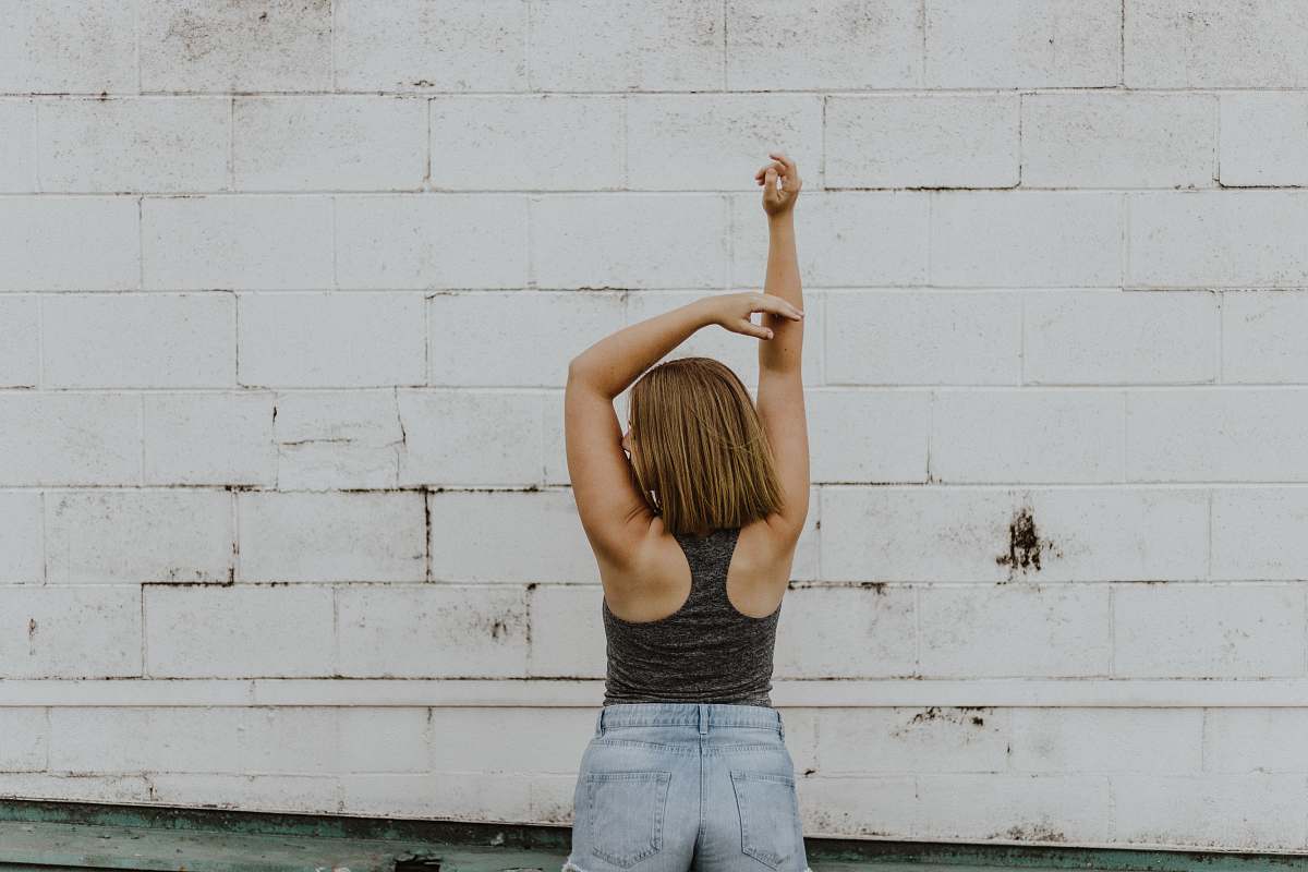 clothing woman wearing black shirt apparel
