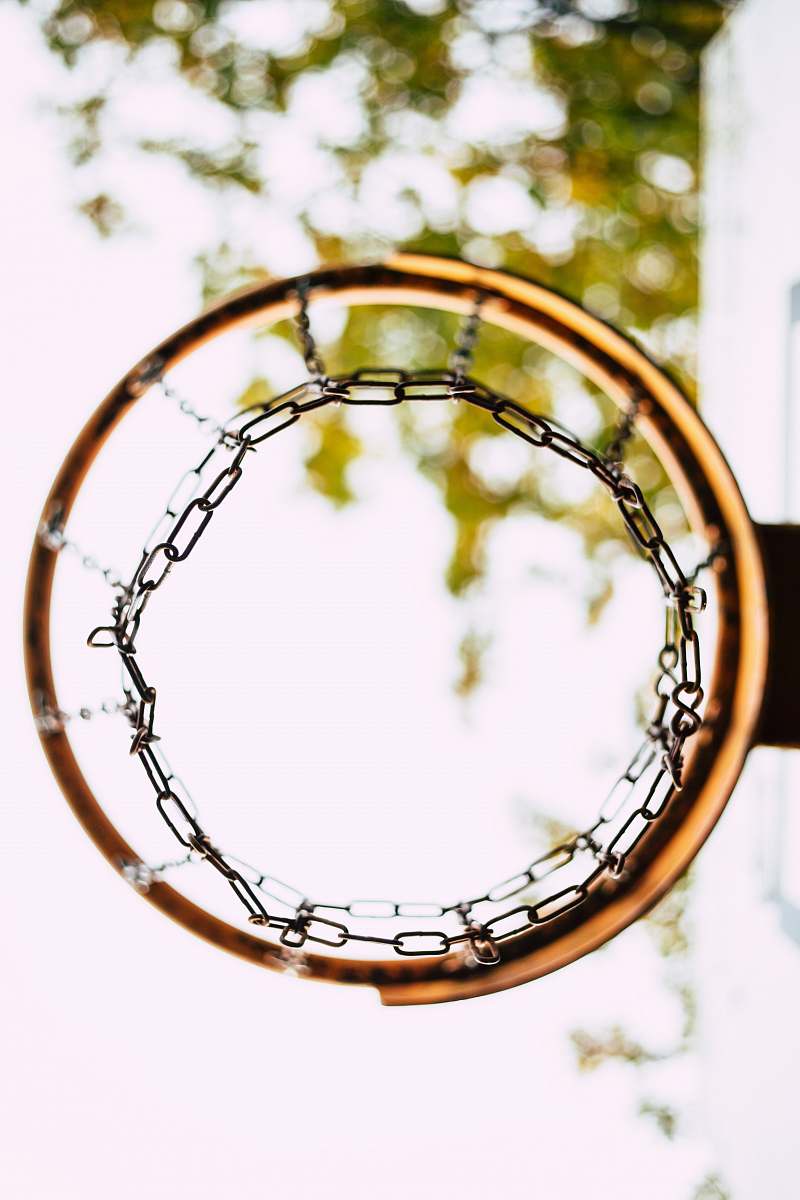 sport worm's eye view of basketball hoop basket