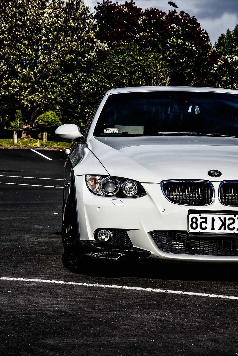 car white BMW car automobile
