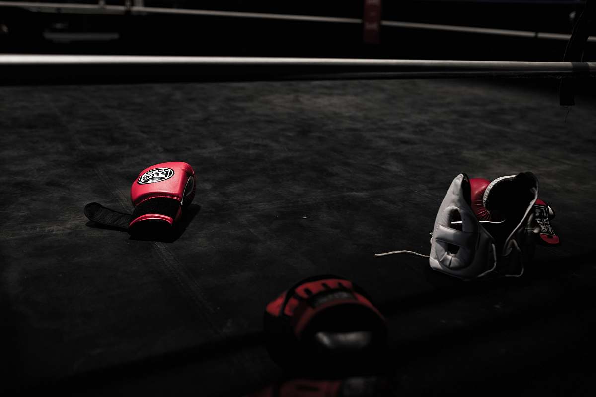 transportation pair of red boxing gloves automobile