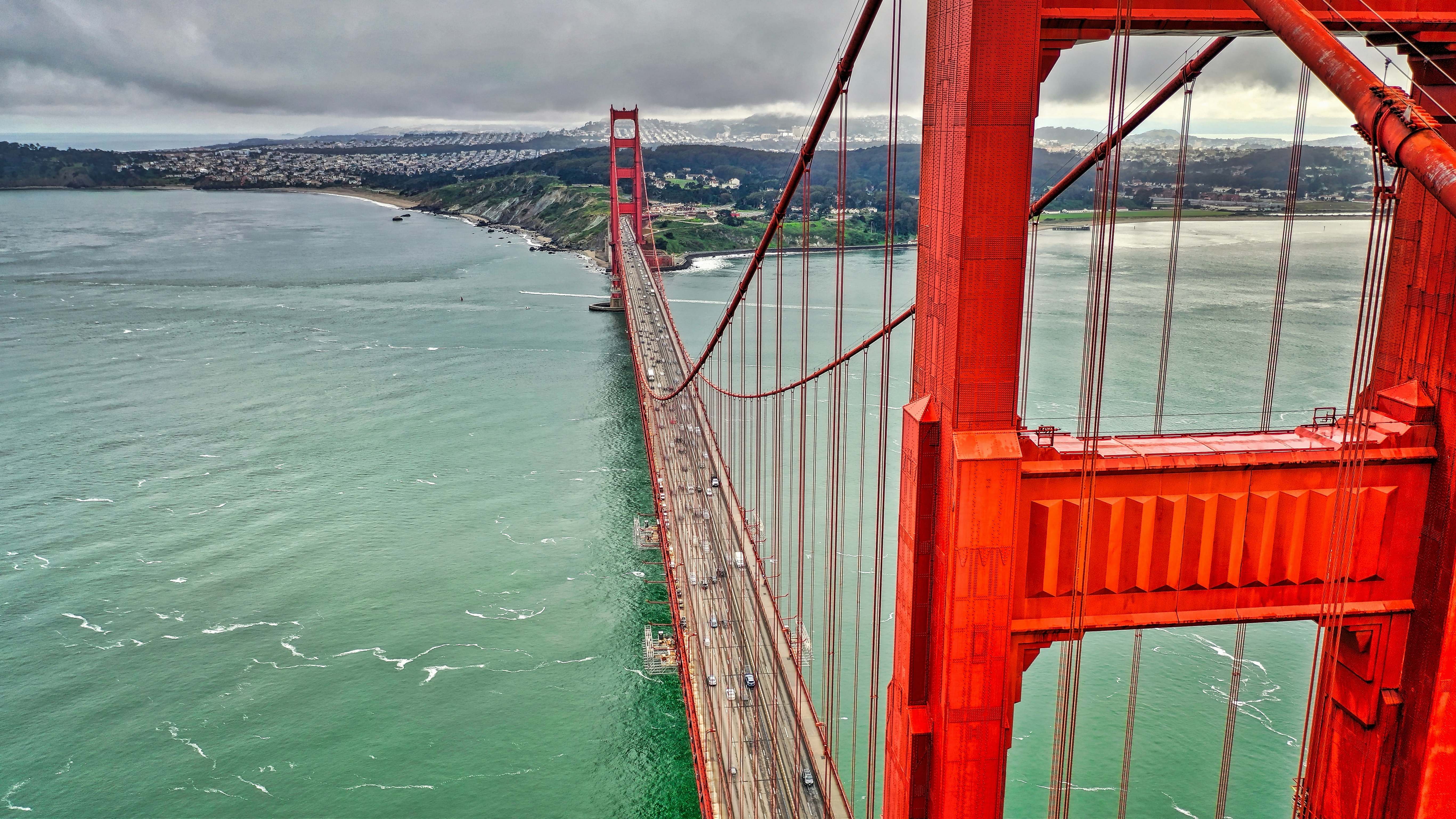 Suspension Bridge Red Golden Gate Bridge Bridge Image Free Photo