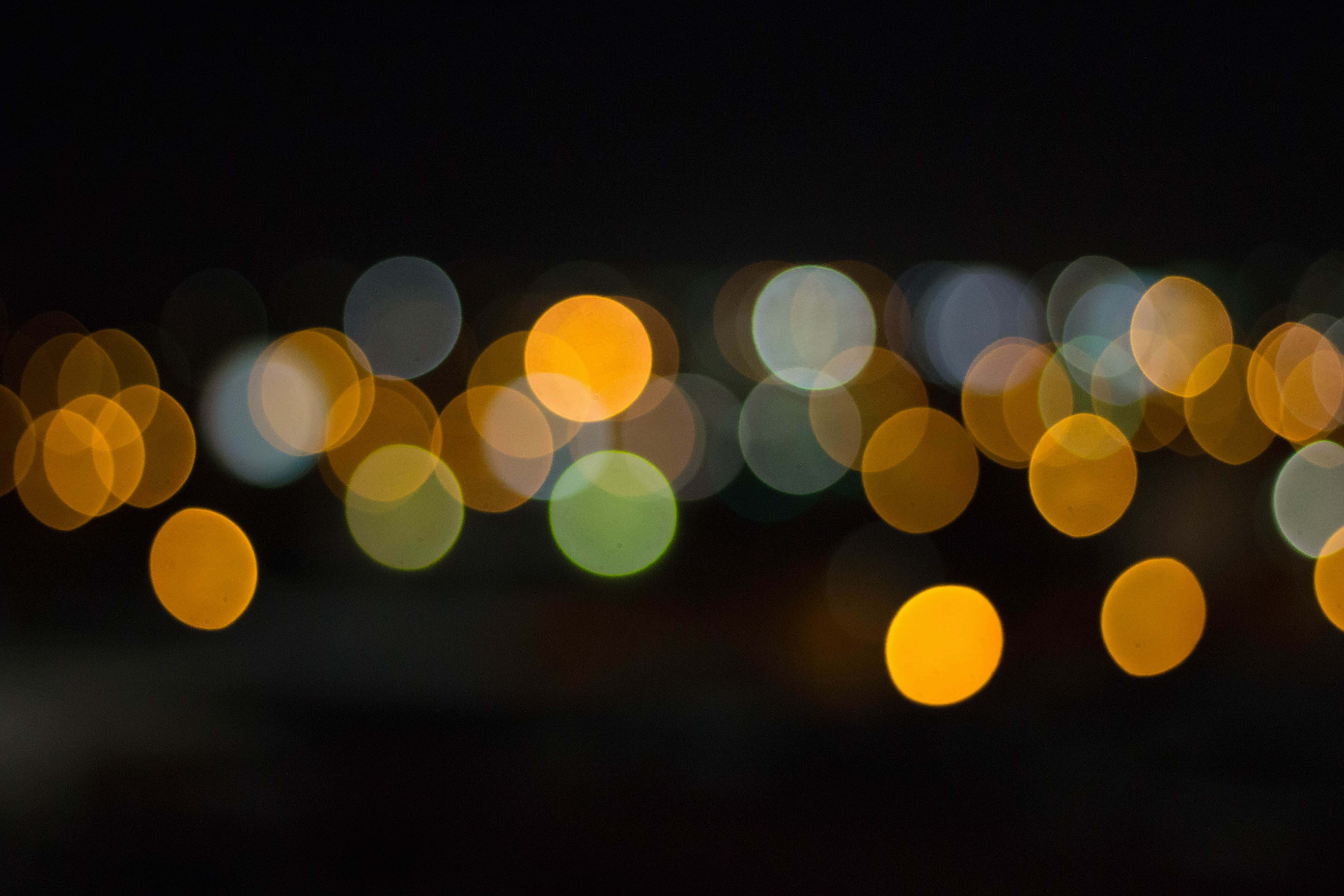 Light Yellow And Green Bokeh Lights Lighting Image Free Photo