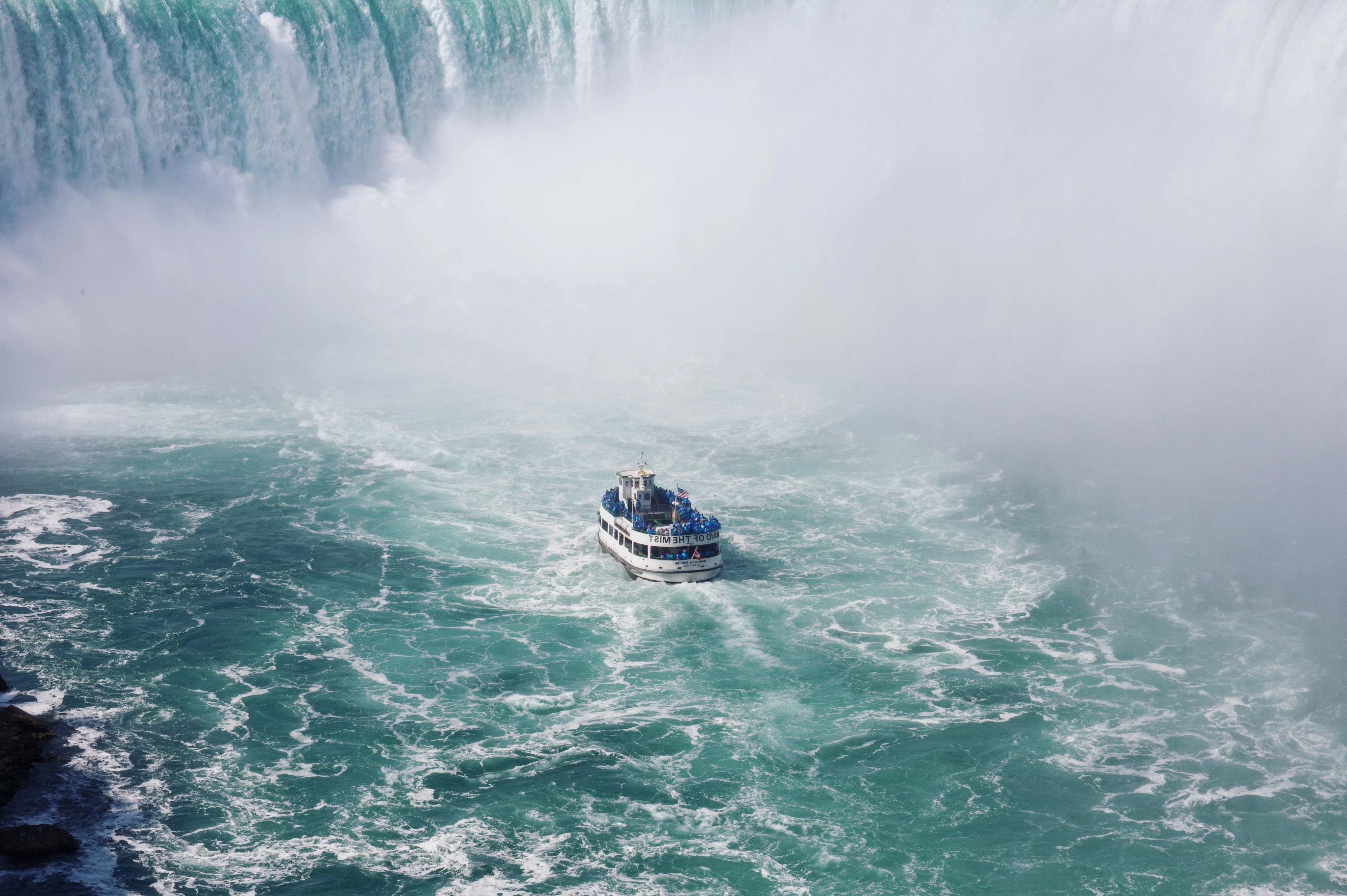 Niagara Falls Ship On Body Of Water Near Falls Waterfall Image Free Photo