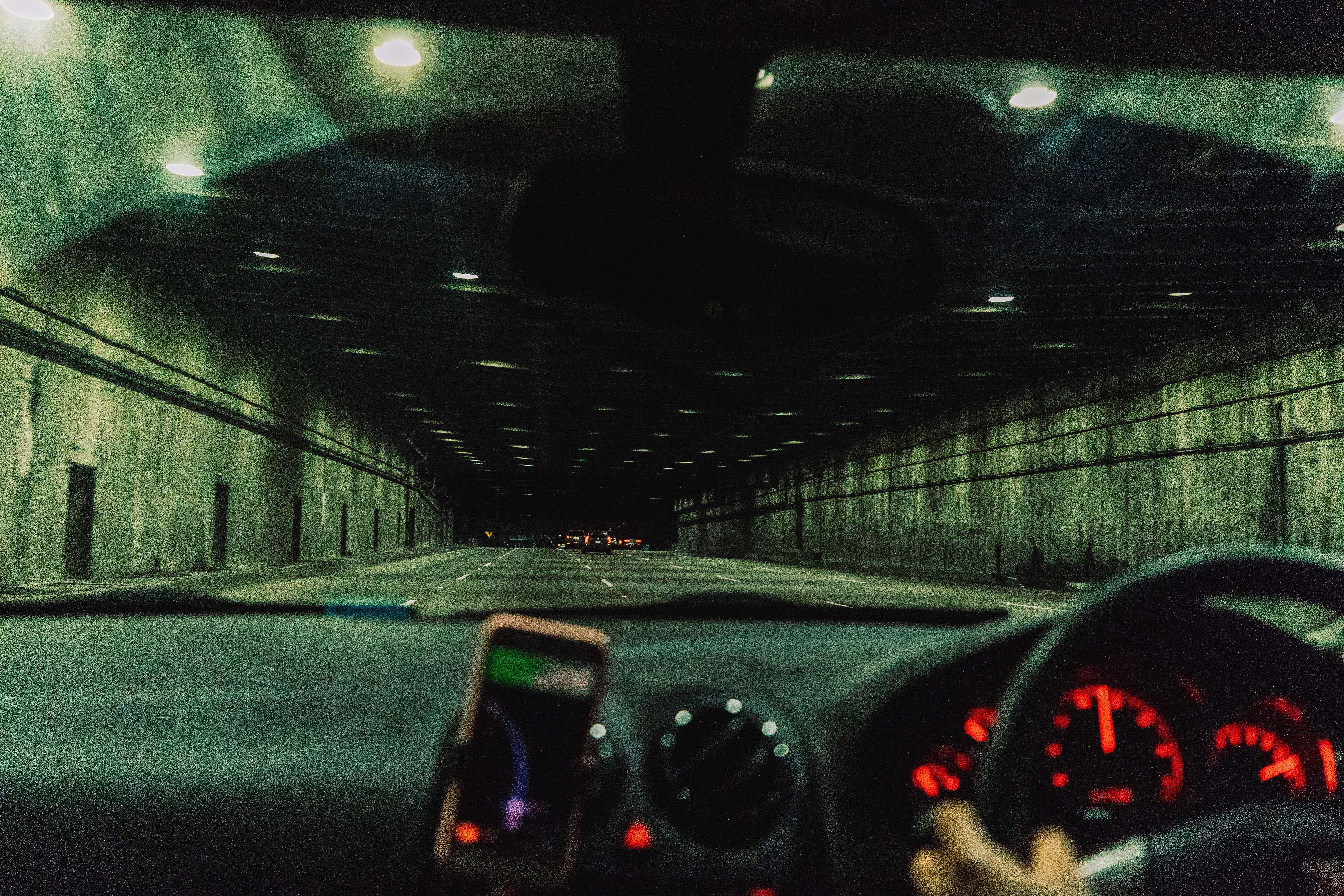 Tunnel Person Driving Yerba Buena Island Image Free Photo