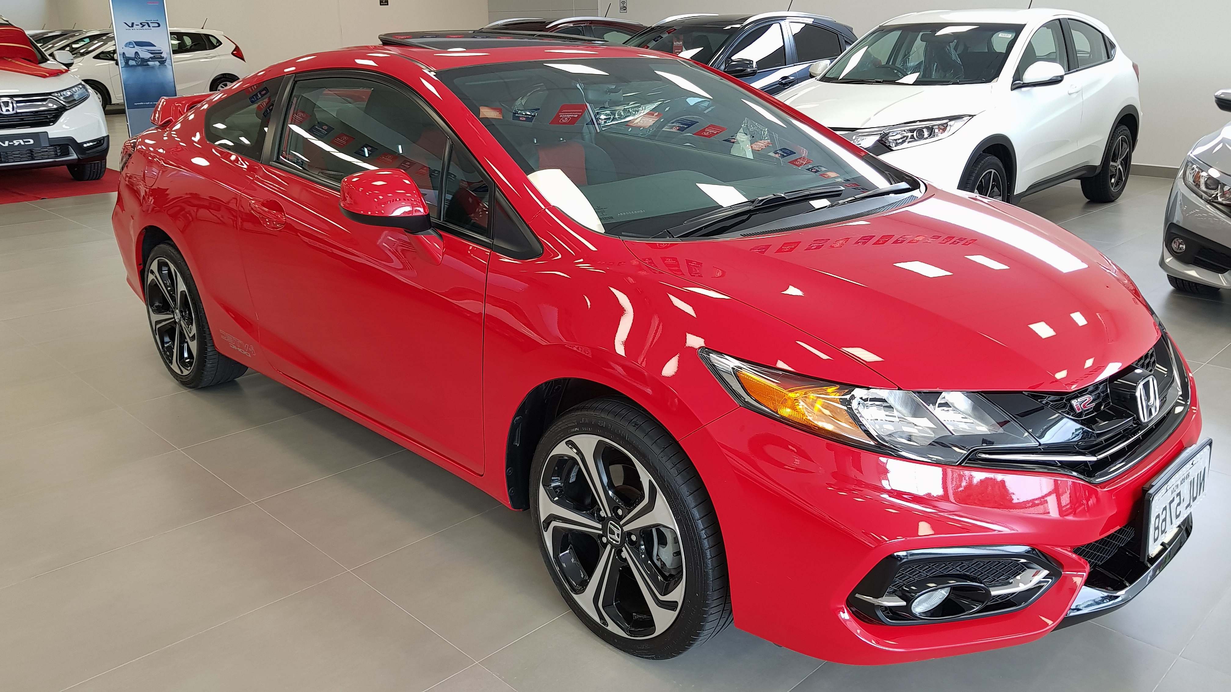 Transportation Red Honda Civic Coupe On Display Vehicle Image Free Photo