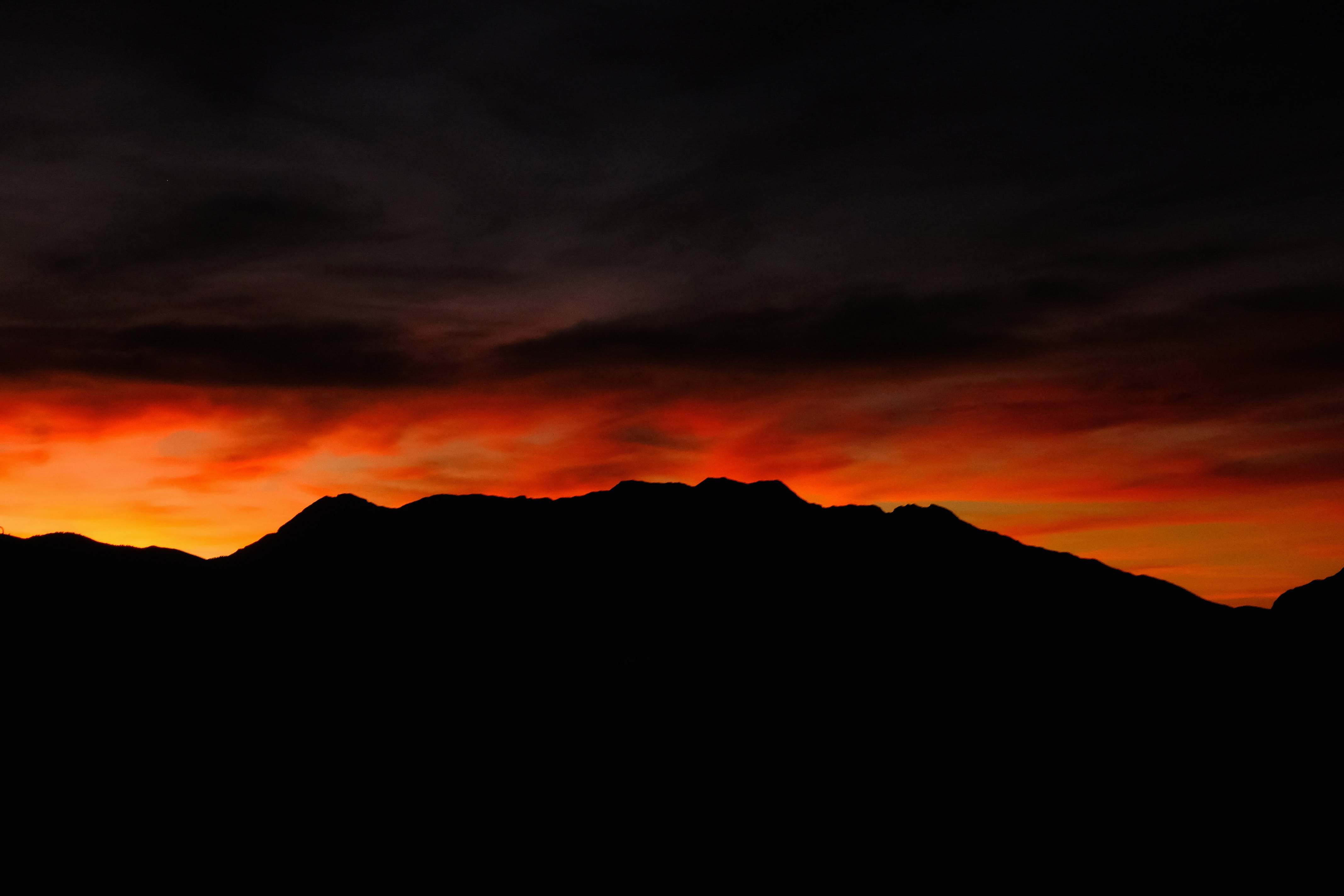 Sunrise Silhouette Of Mountain During Sunset Sky Image Free Photo