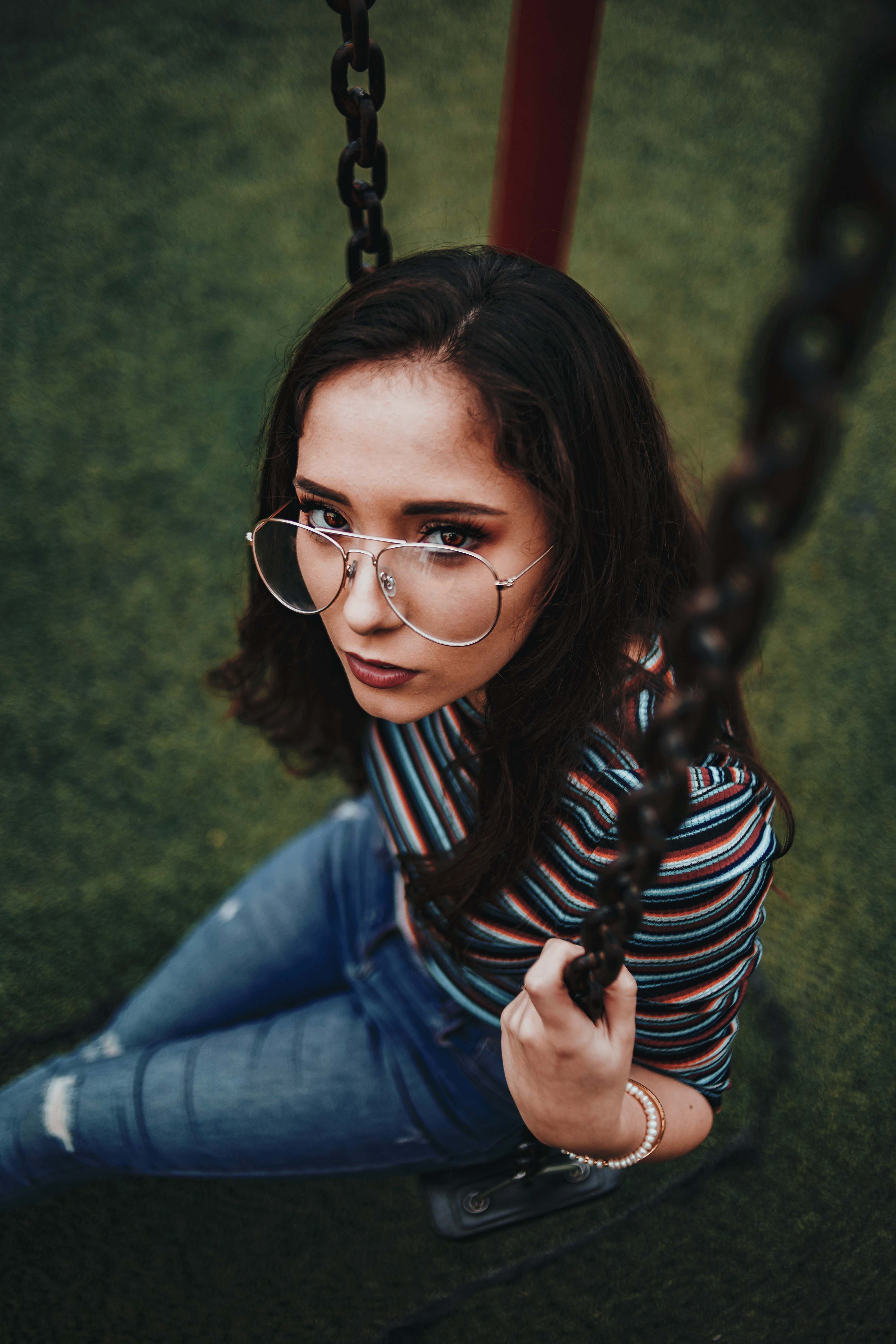 People Woman Sitting On Swing Human Image Free Photo