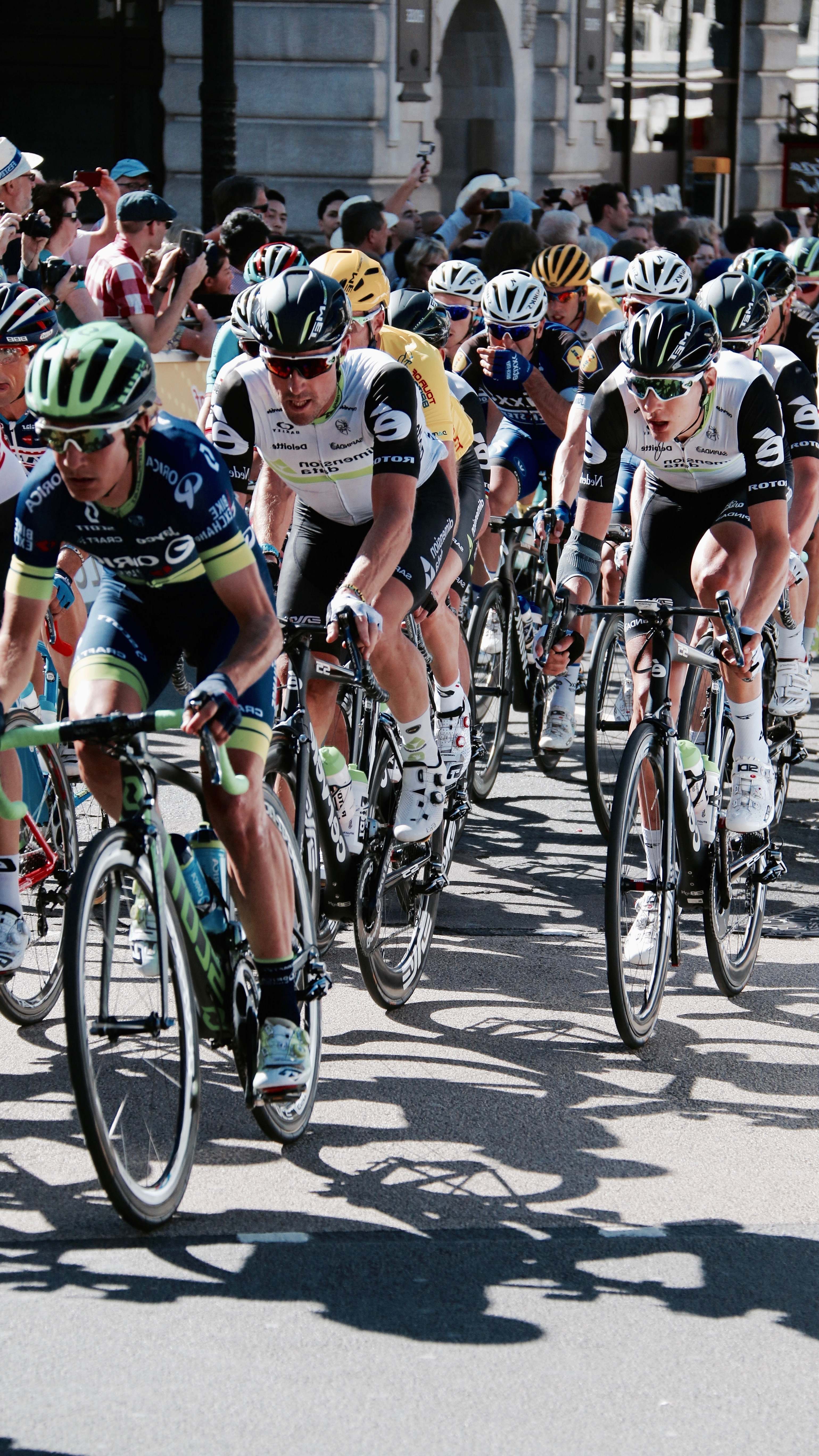 riding in a group cycling