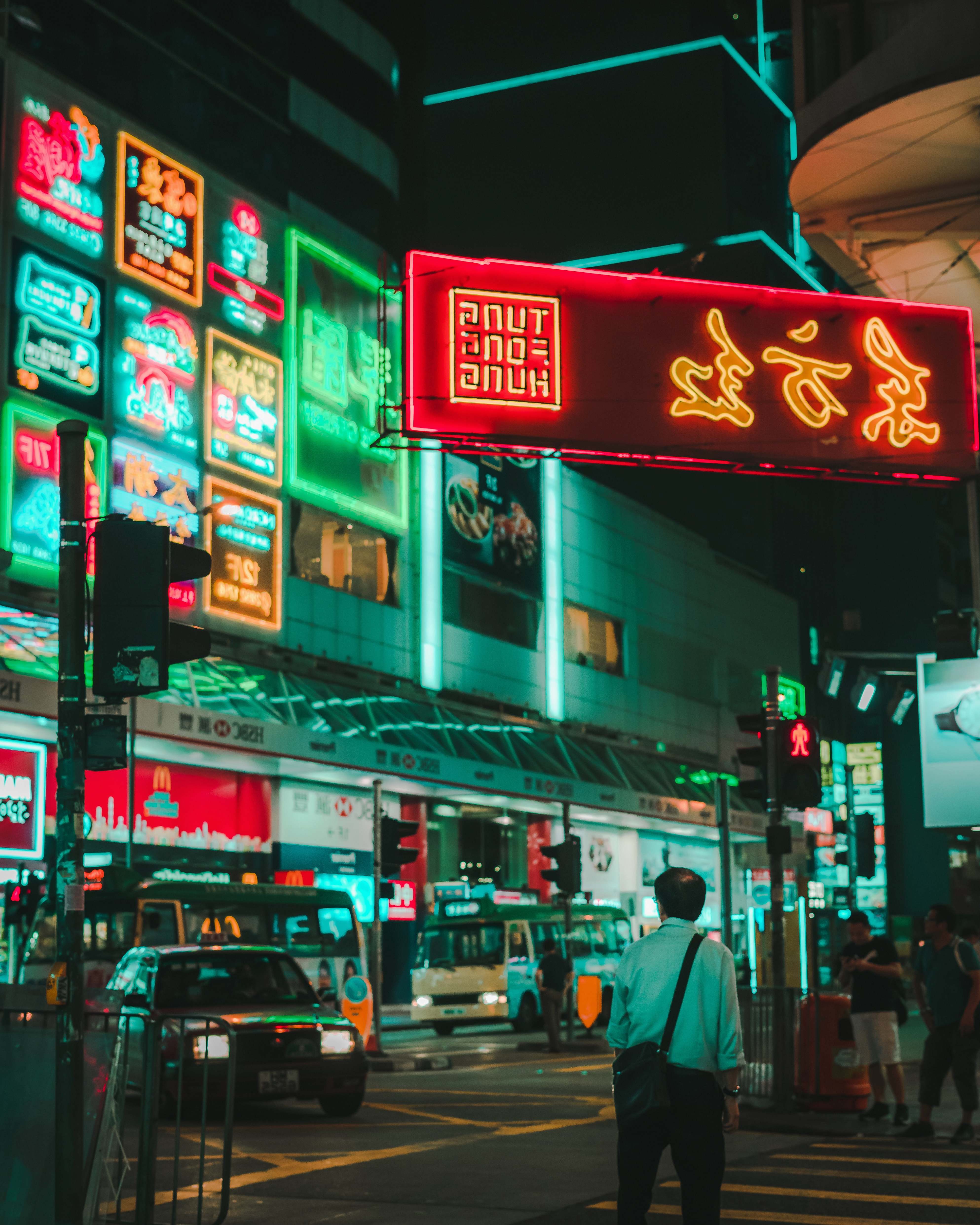 People Man Walking On Street Under Tung Fong Hung Signage Person Image ...