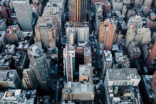 city bird's eye view photography of gray buildings human