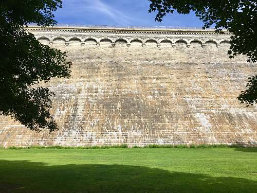 architecture concrete wall at the garden castle