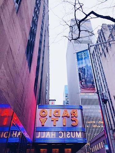 city Radio City Music Hall signage town