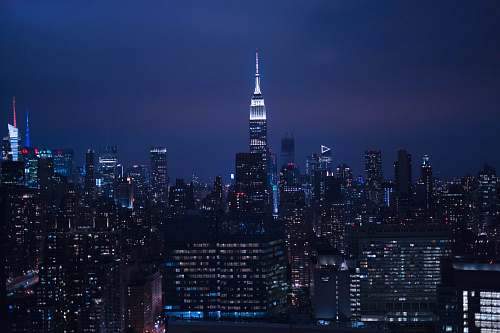 urban aerial photography of city empire state building